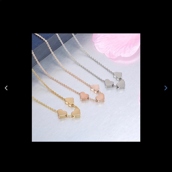 Three Hearts Necklace in Rose Gold - 1 LEFT! - Picture 4 of 6